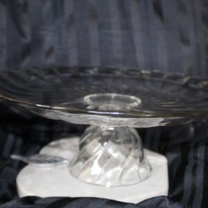 Base de cristal para torta – Pie alto con espiral